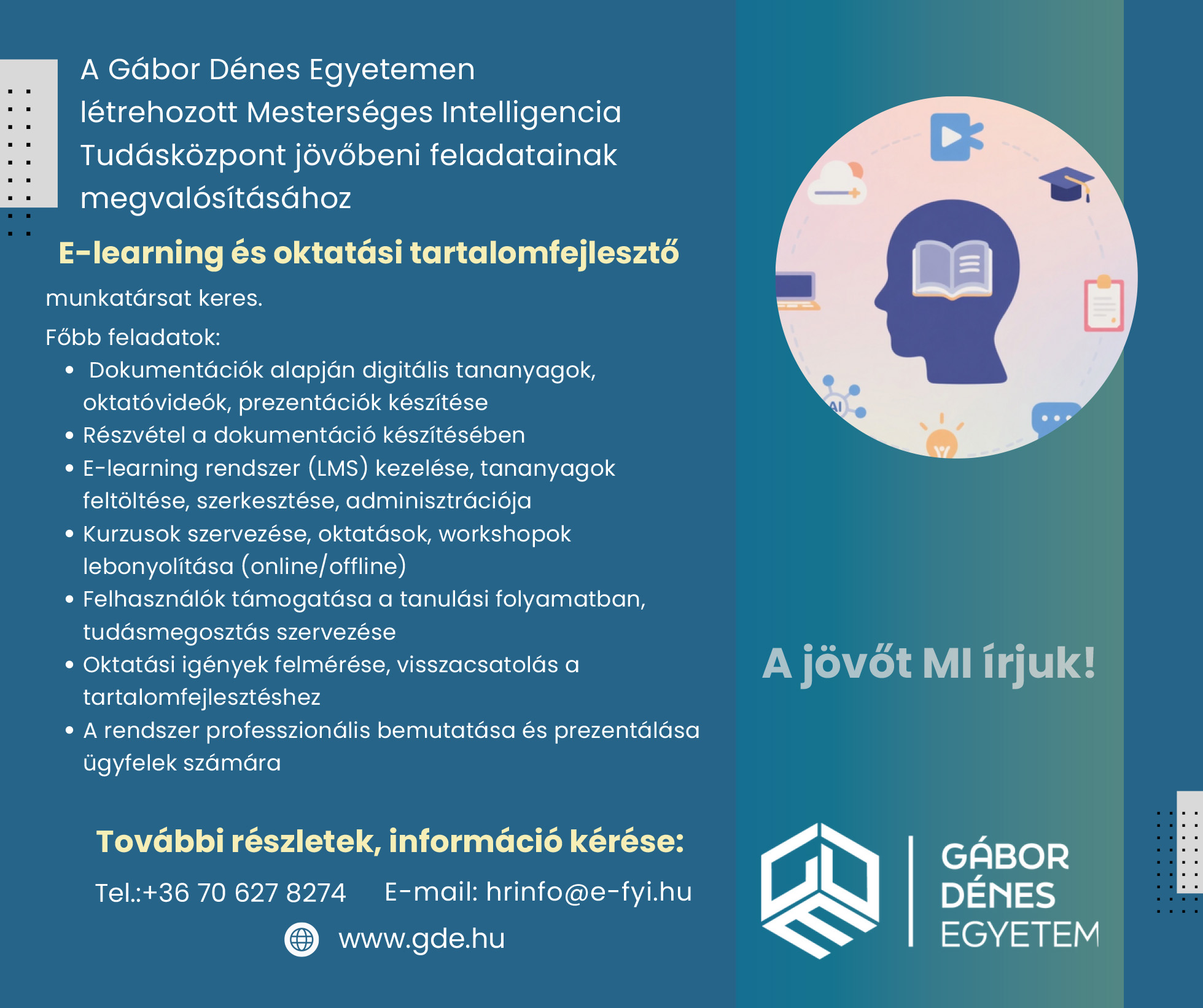 Karrier bélyegképe: E-learning és oktatási tartalomfejlesztő