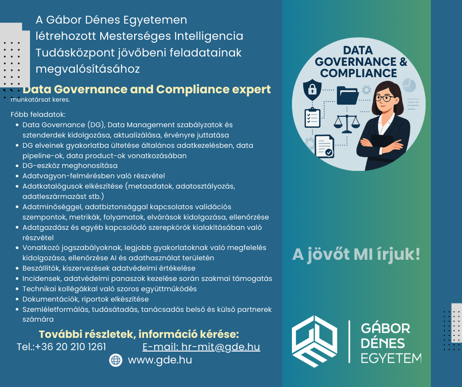 Karrier bélyegképe: Data Governance & Comliance expert